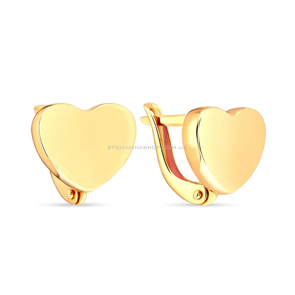 Сережки из желтого золота «Сердечки» (арт. 105477ж)