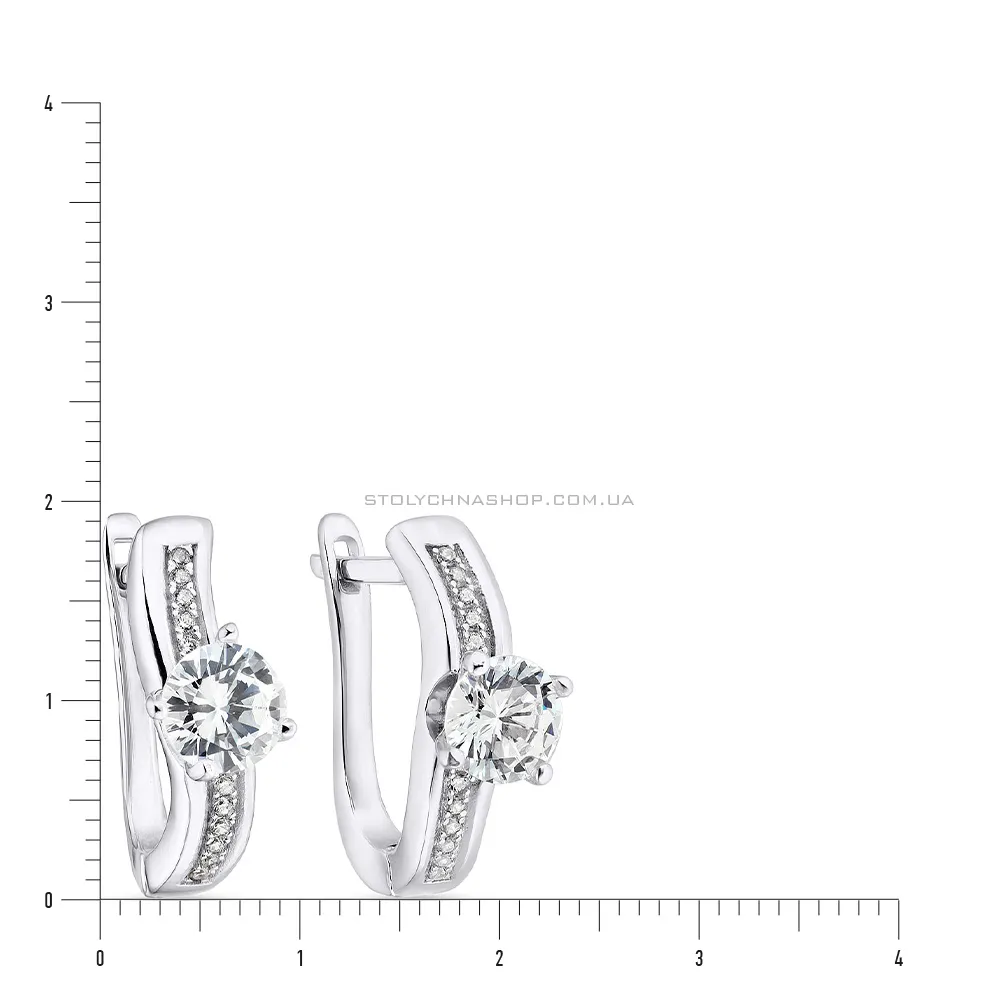 Срібні сережки з фіанітами (арт. 7502/3552)