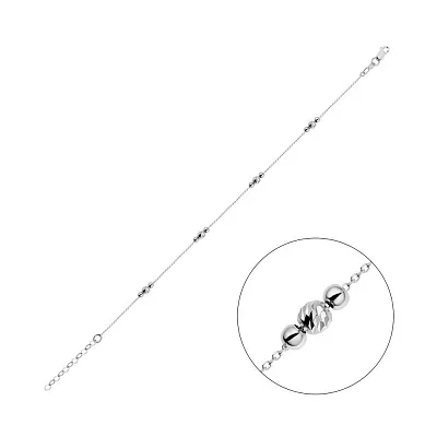 Золотой браслет &quot;Шарики&quot; в белом цвете металла (арт. 324503б)