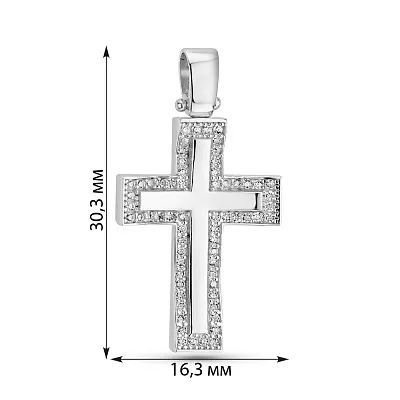 Золота підвіска-хрестик з фіанітами (арт. 423098б)
