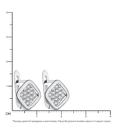 Сережки зі срібла з розсипом фіанітів  (арт. 7502/1267С)