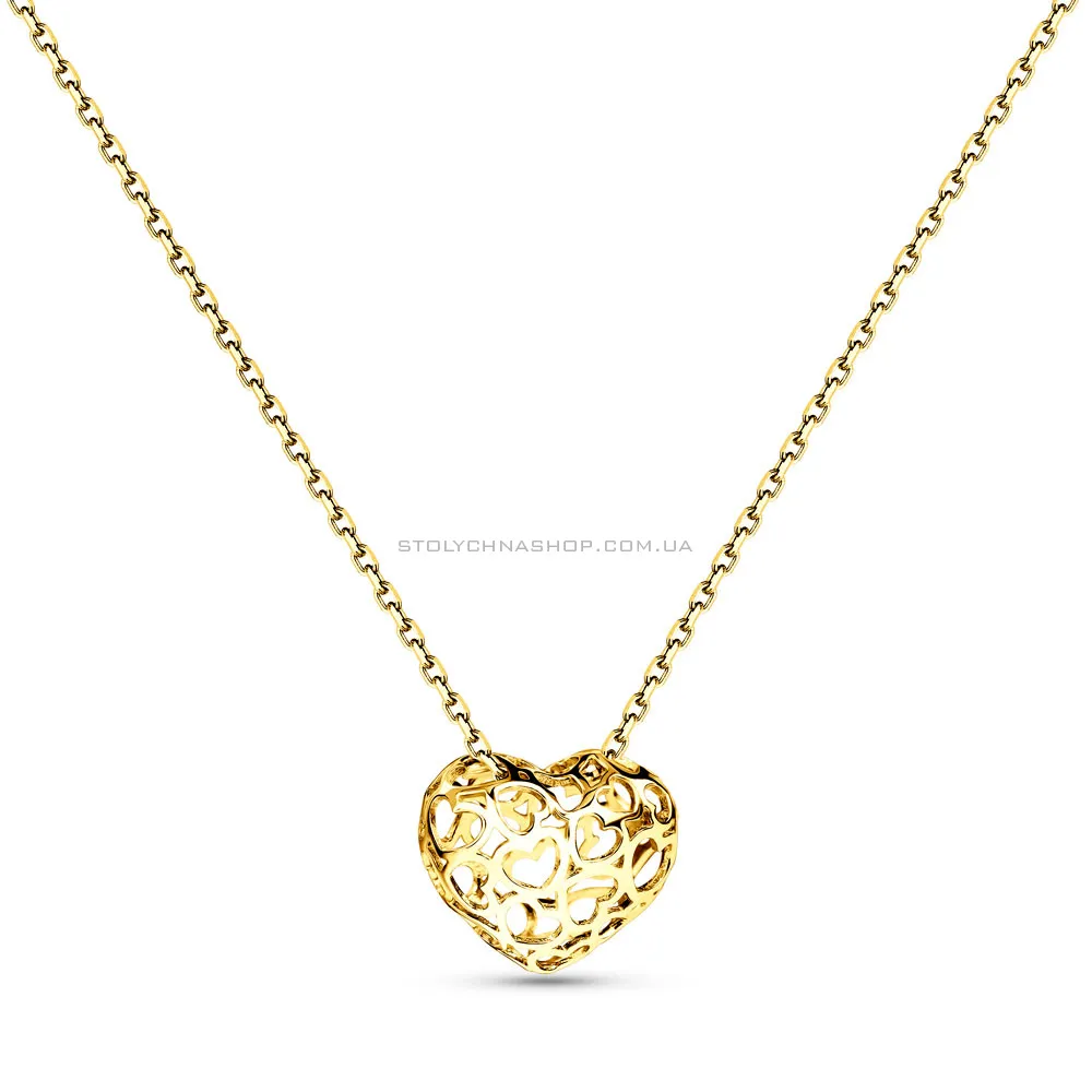 Колье из желтого золота Сердце (арт. 360208ж) - цена