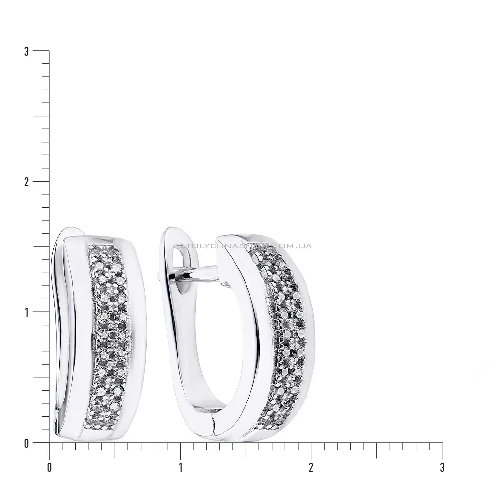 Срібні сережки з доріжкою з фіанітів (арт. 7502/3653)