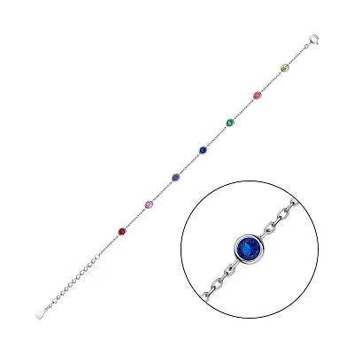Серебряный браслет с альпинитами (арт. 7509/4092ацв)