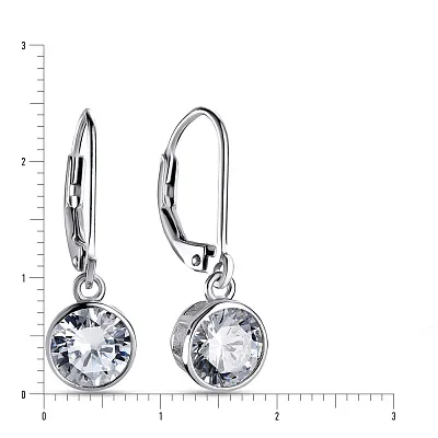 Срібні сережки підвіски з фіанітами (арт. 7502/3146)