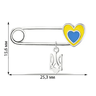Патриотическая булавка из серебра (арт. 7511/Бр2/054)