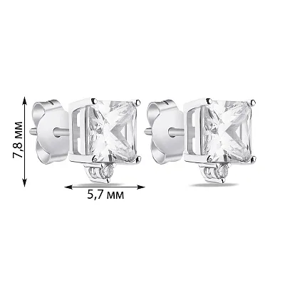 Сережки пусети зі срібла з фіанітами (арт. 7518/6548)