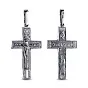 Срібний православний хрестик "Спаси і збережи" (арт. 7904/3485-ч)