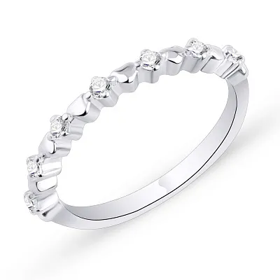Тонкое кольцо из серебра с фианитами (арт. 7501/5981)