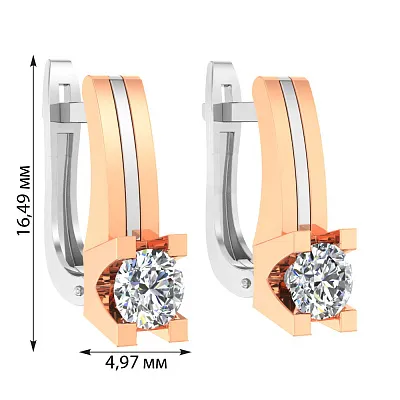 Золотые серьги с фианитом (арт. 111052бк)