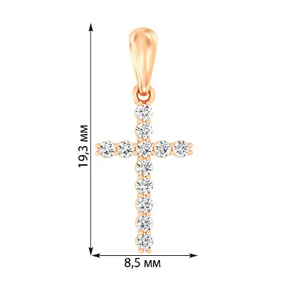 Золотий хрестик з діамантами  (арт. П011273015)