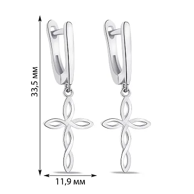 Сережки підвіси Хрестики зі срібла (арт. 7502/4918)