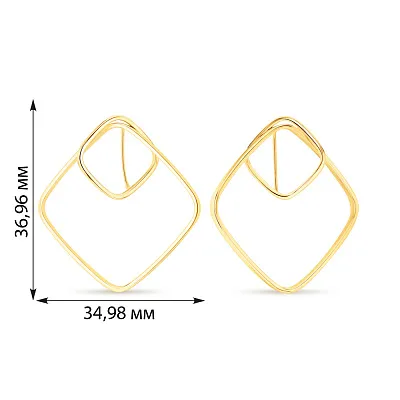Золоті сережки в жовтому кольорі металу  (арт. 1091173/35ж)