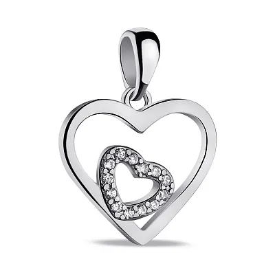 Срібний підвіс Серце з фіанітами (арт. 7503/4003)