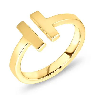 Золотое незамкнутое кольцо в желтом цвете металла (арт. 154282ж)