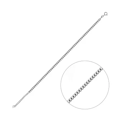 Тонкий серебряный браслет без камней  (арт. 7509/3121)