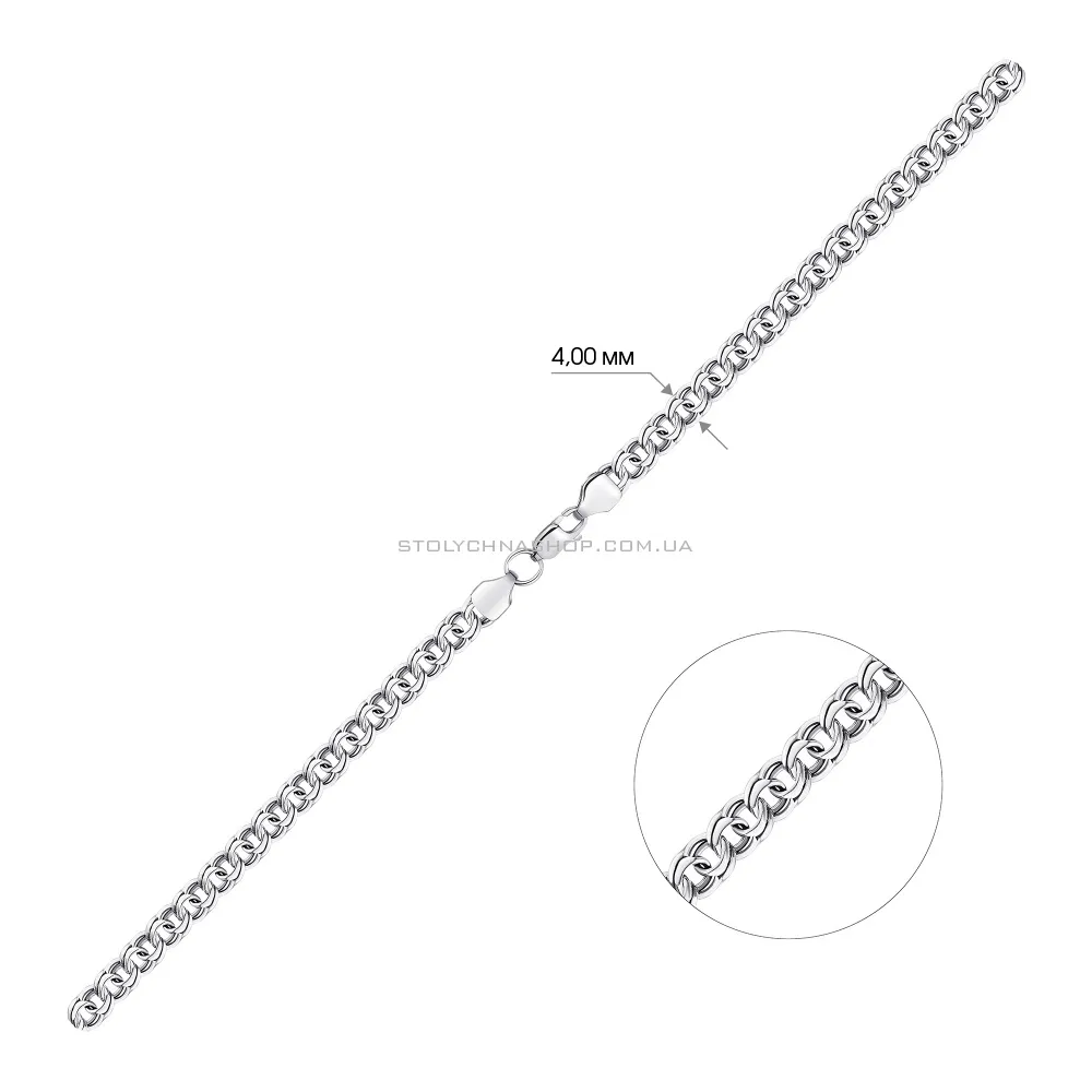 Серебряная цепочка плетения Бисмарк (арт. 7908/5122/1) - 2 - цена