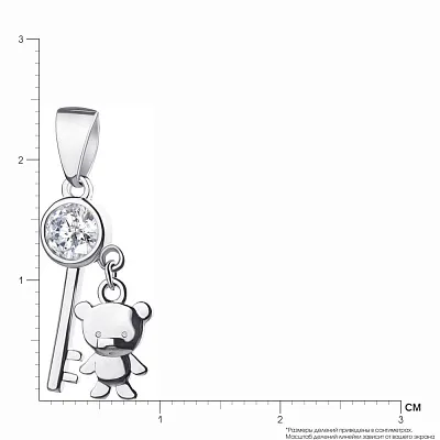 Серебряная подвеска «Мишка» с фианитом (арт. 7503/2559)
