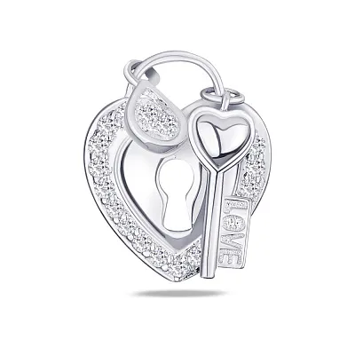 Срібна підвіска «Ключ від серця» з фіанітами (арт. 7503/2742)