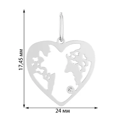 Підвіска з білого золота Серце (арт. 440877б)