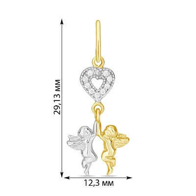 Кулон «Янголи» з комбінованого золота  (арт. 421899ж)
