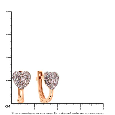 Сережки для дітей з золота з рожевими фіанітами  (арт. 110262р)