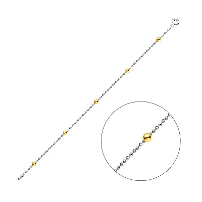 Срібний браслет з жовтими кульками  (арт. 7509/1643бж)