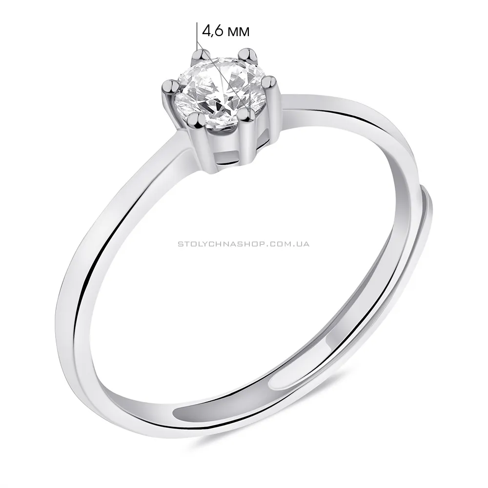 Безразмерное кольцо из серебра с фианитом (арт. 7501/6247/1) - 2 - цена