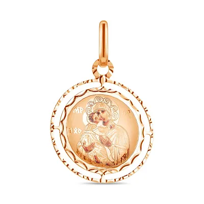 Ладанка из красного золота Божия Матерь "Владимирская" (арт. 422701В)