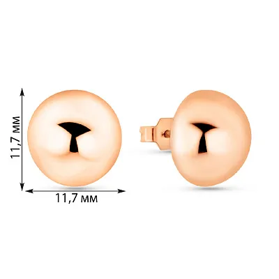 Золоті сережки-пусети без каміння  (арт. 1091273/2)