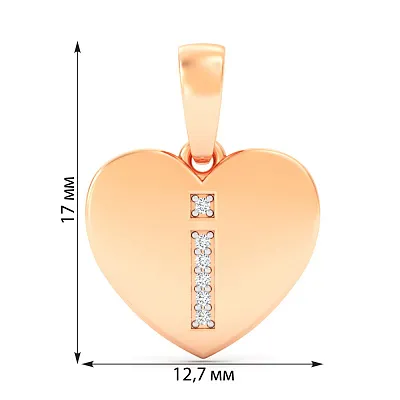 Золотая подвеска Буква І с фианитами (арт. 440979)
