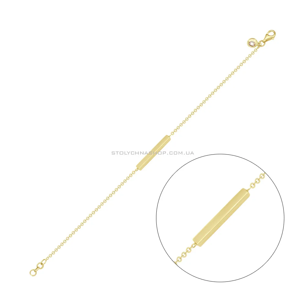 Золотий браслет в жовтому кольорі металу з фіанітом (арт. 324477жкрП1) - цена