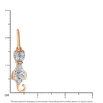 Золотой кулон «Котенок» с фианитами (арт. 422790)