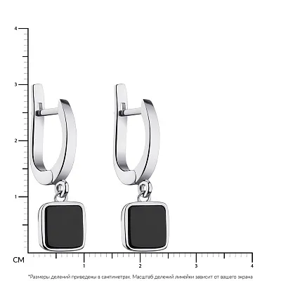 Сережки зі срібла з оніксом (арт. 7002/1383/1о)