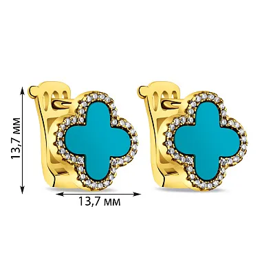 Серьги из серебра с бирюзой (арт. 7502/9147/15жБ)