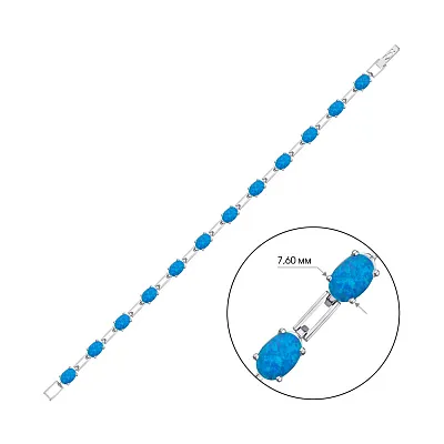 Серебряный браслет с синим опалом  (арт. 7509/2238Пос)