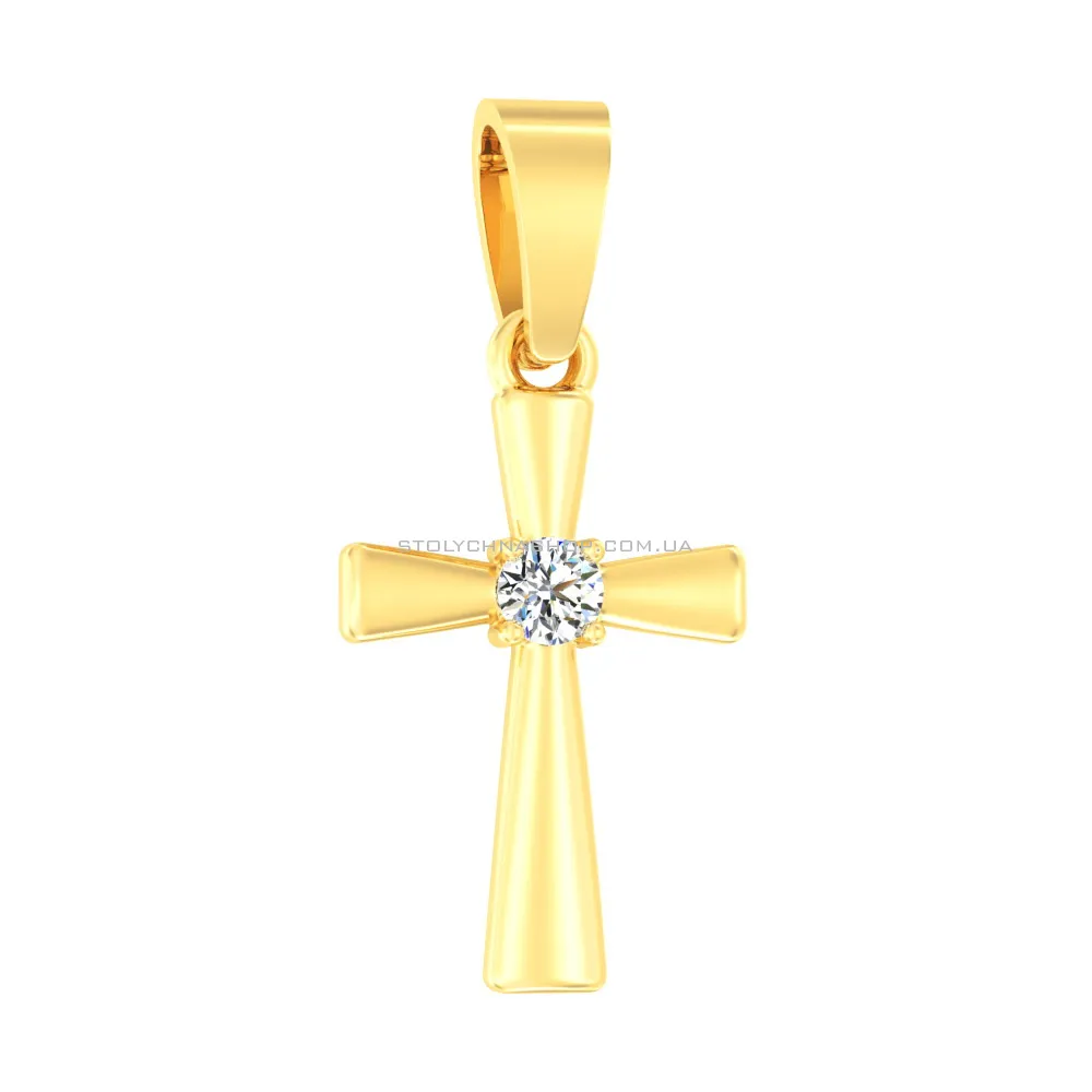 Хрестик з золота з діамантом (арт. П011025010ж)