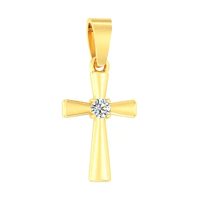 Крестик из золота с бриллиантом (арт. П011025010ж)