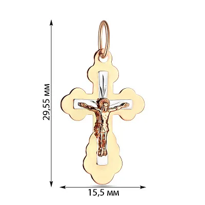 Золотий натільний хрестик з розп'яттям (арт. 523000)