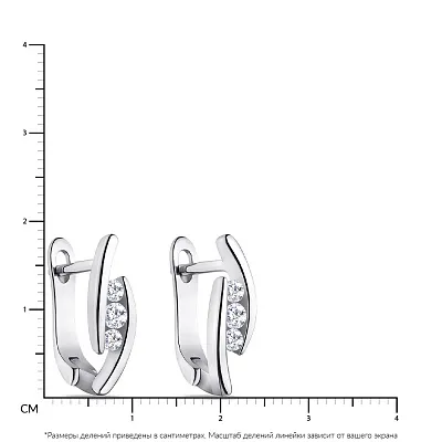 Сережки зі срібла з білими фіанітами  (арт. 7502/4618)