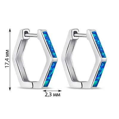Серебряные серьги с опалом (арт. 7502/9451/20Пос)