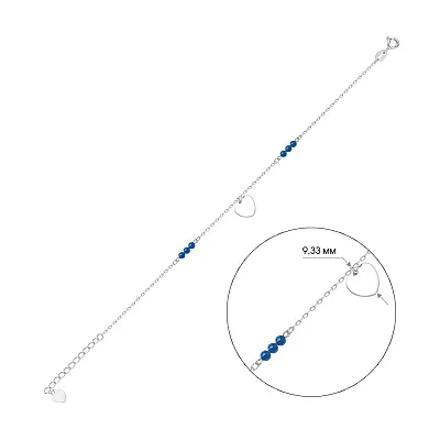 Срібний браслет «Серце» з альпінітом (арт. 7509/2343ас)