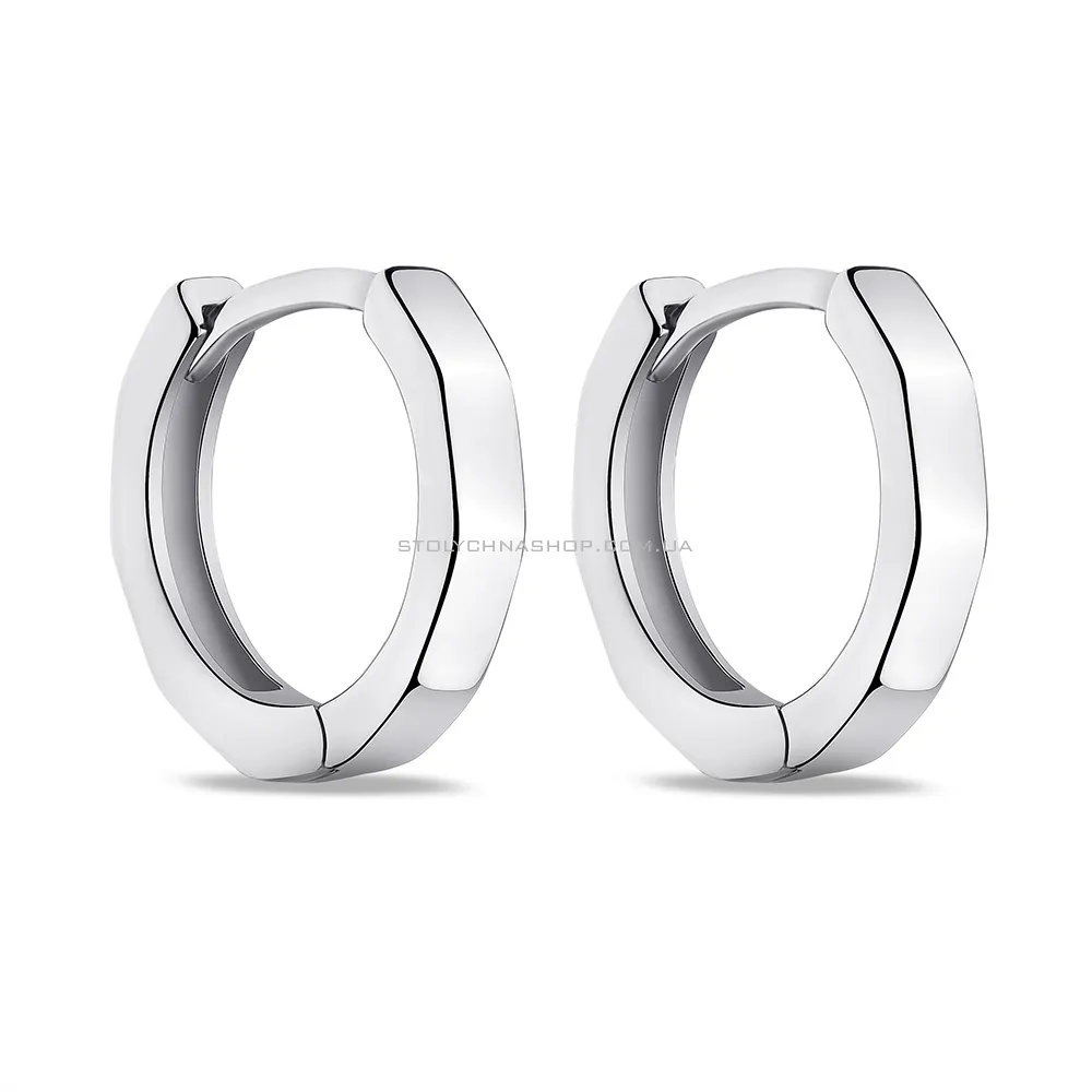 Срібні сережки-кільця без каменів (арт. 7502/9493/10) - цена