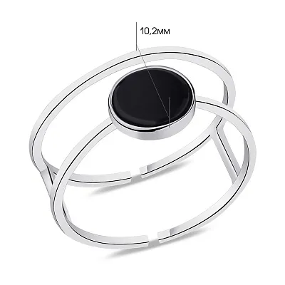 Безразмерное кольцо из серебра с ониксом  (арт. 7501/480окп/1)