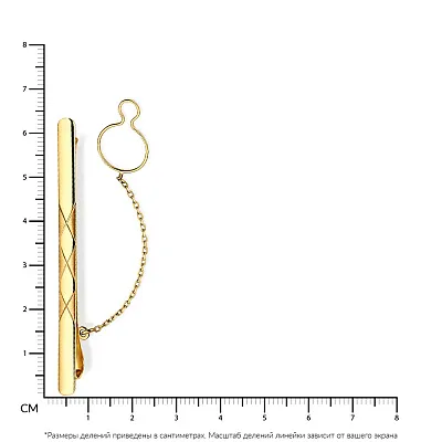 Зажим для галстука матовый из желтого золота (арт. 200098жм)