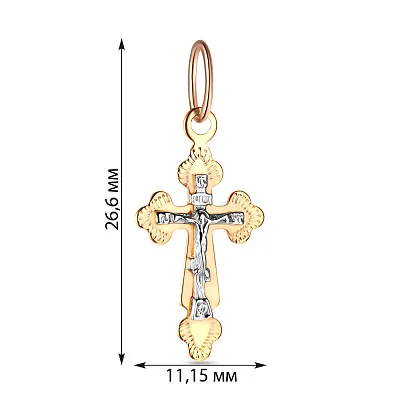 Золотий натільний хрестик з розп'яттям (арт. 530701)