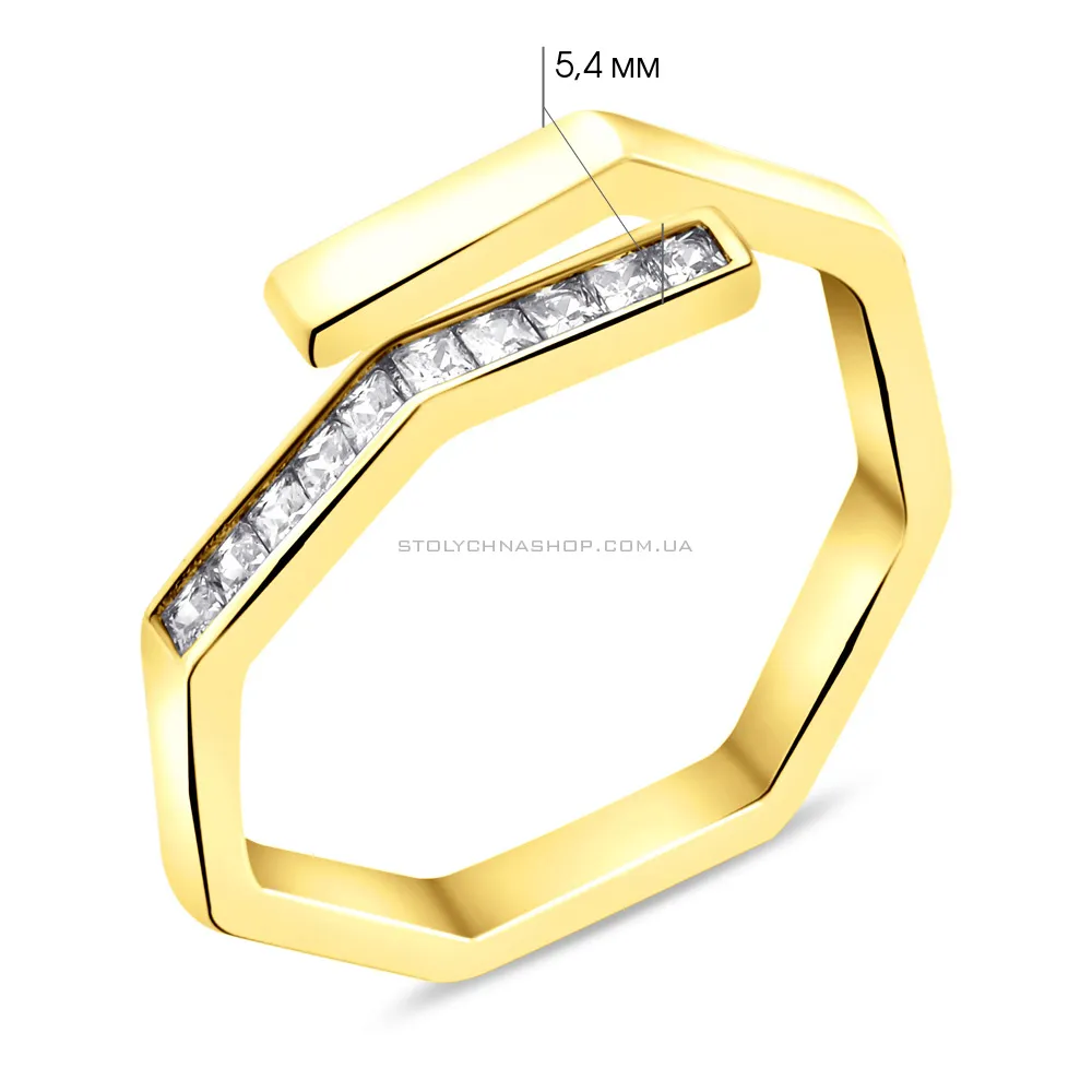 Незамкнутое кольцо из серебра с фианитами (арт. 7501/6707ж) - 2 - цена
