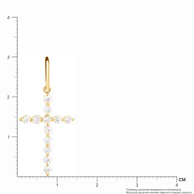 Золотая подвеска-крестик с фианитами (арт. 440543ж)