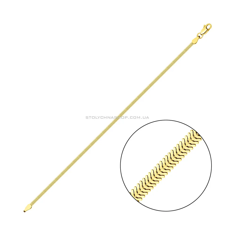 Срібний ланцюговий браслет з жовтим родіюванням (арт. 0314202жп)
