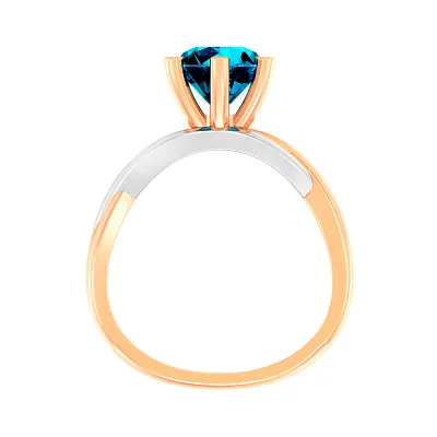 Золотое кольцо с топазом Blue Ocean (арт. 140746Пл)